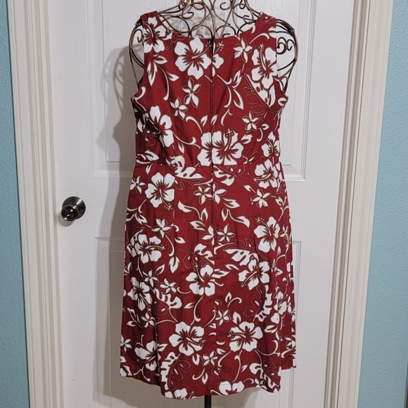 Hilo Hattie EUC Vintage Sleeveless Red and White Floral Dress Women's Size M - Picture 2 of 8